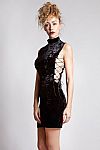 Natalie Black Velvet Strappy Dress