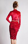 Yvonne Red Velvet Midi Skirt