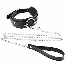 Ines Choker - Silver Ring with Leash 