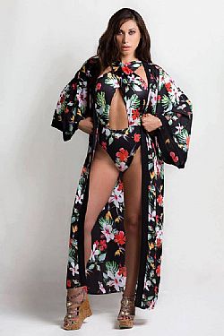 Muslin Tropical/Flower Kimono